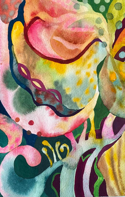 Infuse, "x!" Watercolor on paper