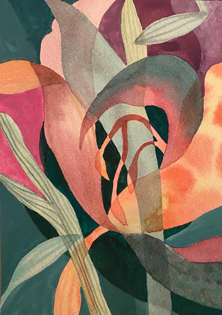 Flow 1, 6"x8" Watercolor on paper