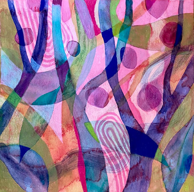 Soul, 8"x8" Mounted watercolor on panel