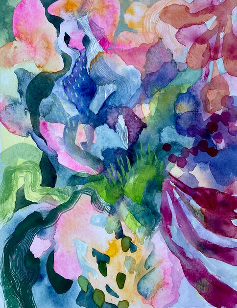 Inward, 7"x9" Watercolor on paper